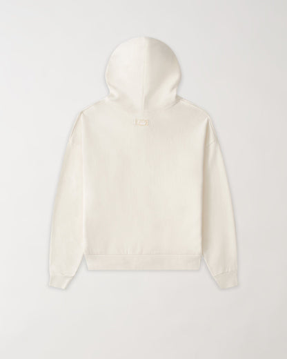 Essential Boxy Fit Heavyweight Fleece Zip Up Hoodie - Cream