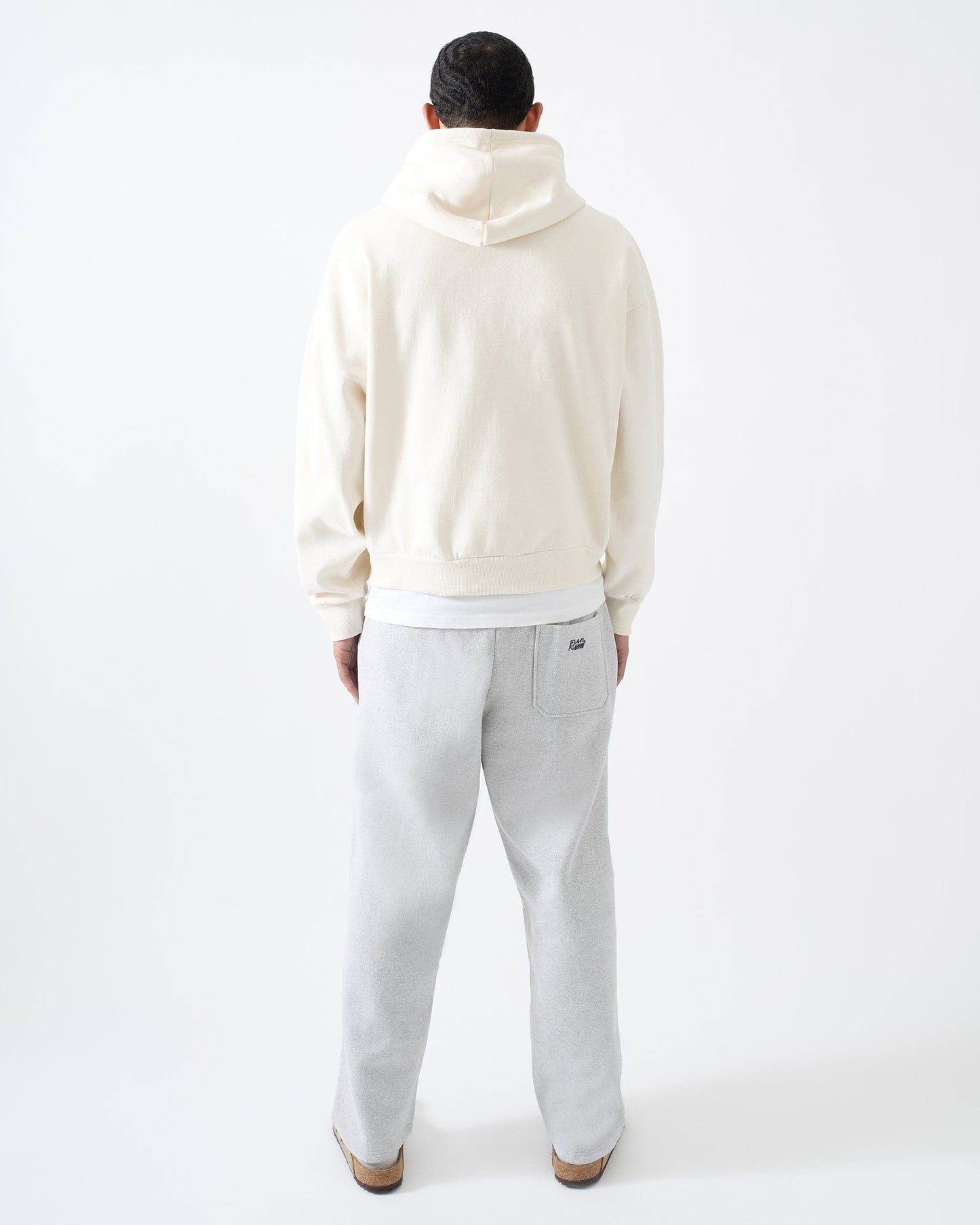 Essential Boxy Fit Heavyweight Fleece Zip Up Hoodie - Cream