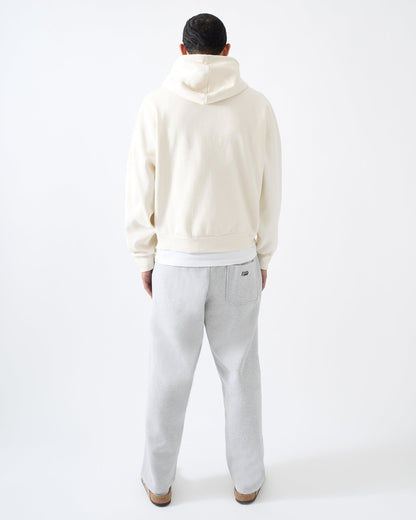 Essential Boxy Fit Heavyweight Fleece Zip Up Hoodie - Cream