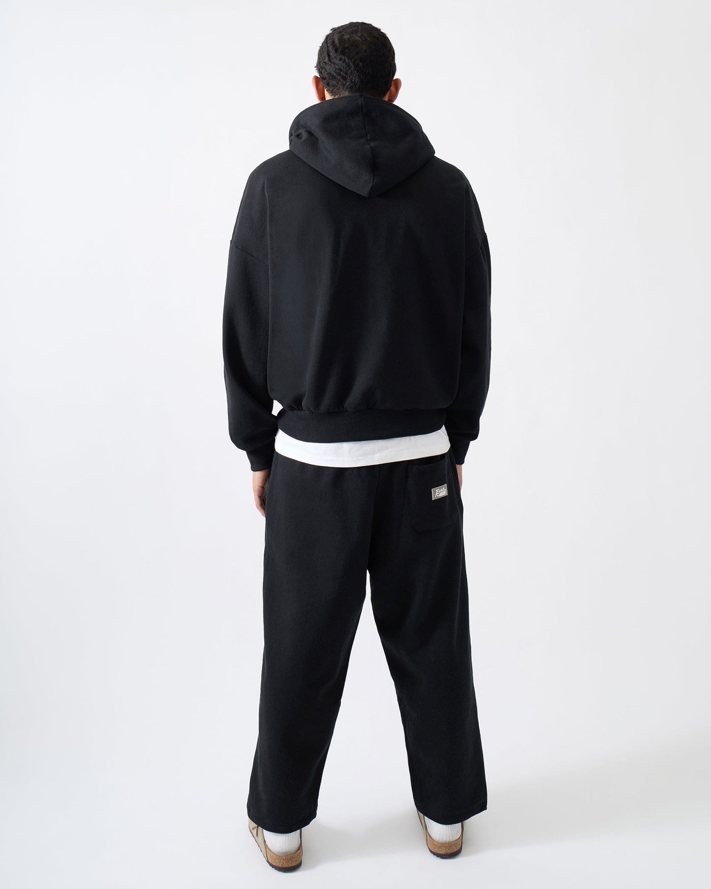 Essential Heavyweight Fleece Baggy Fit Comfy Hoodie - Black