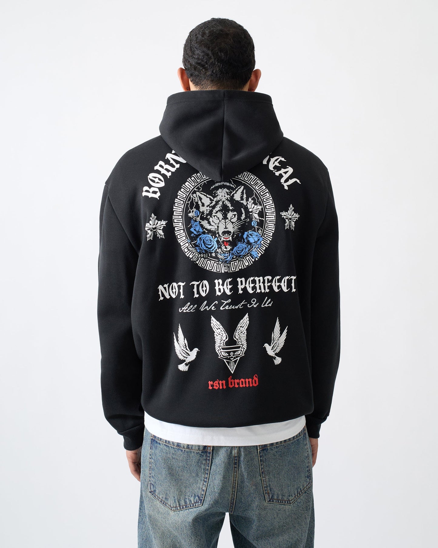 Trust No 1 Front And Back Print Hoodie - Black