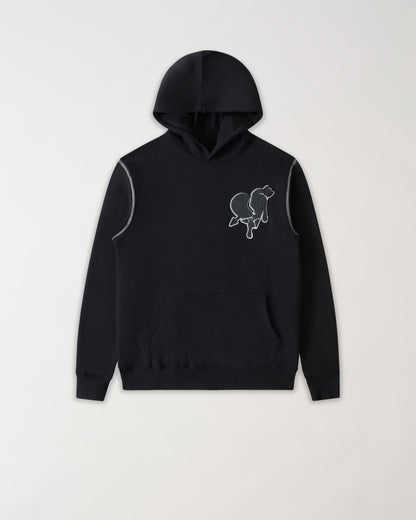 Heartless Embroidered Fleece Hoodie - Black