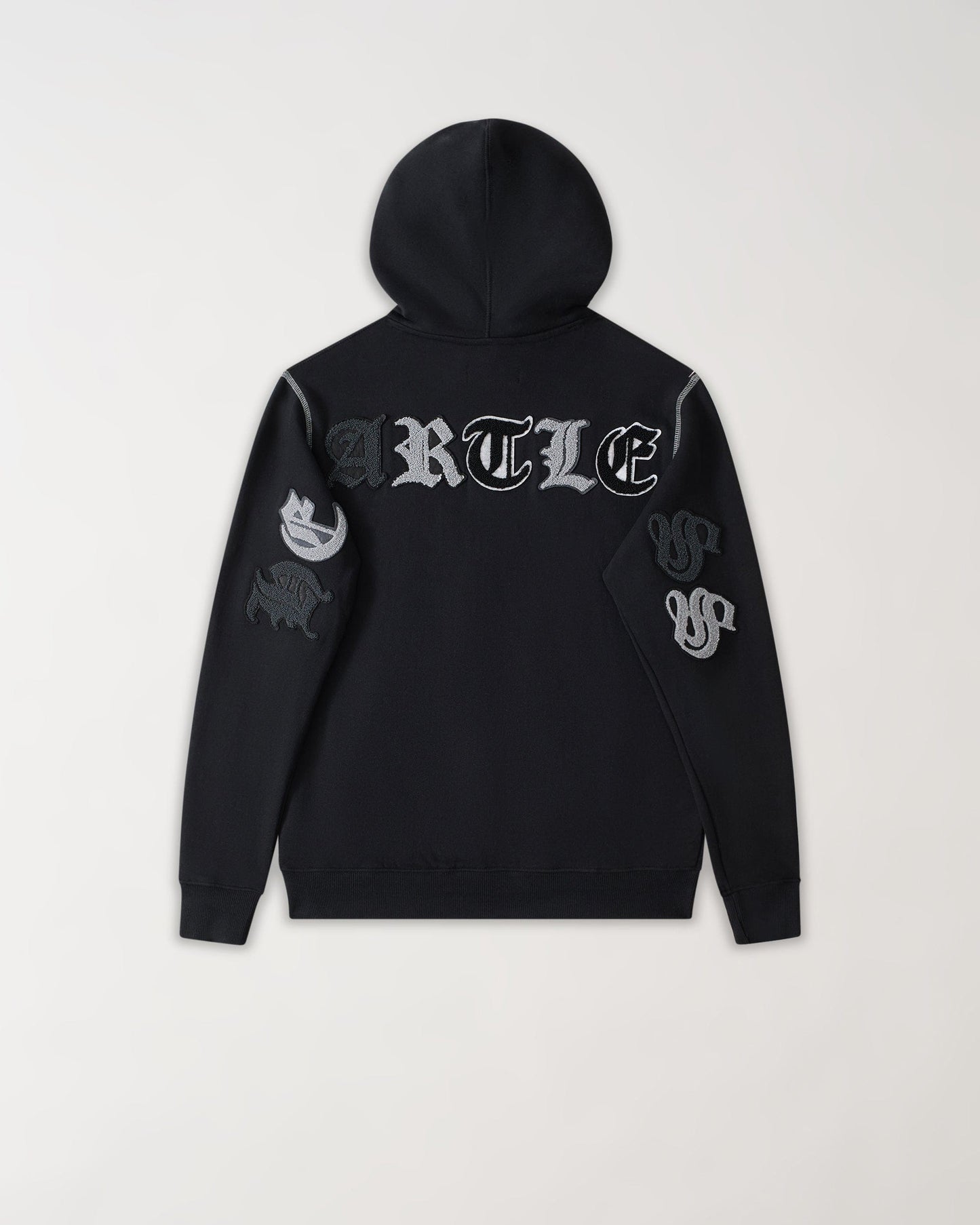 Heartless Embroidered Fleece Hoodie - Black
