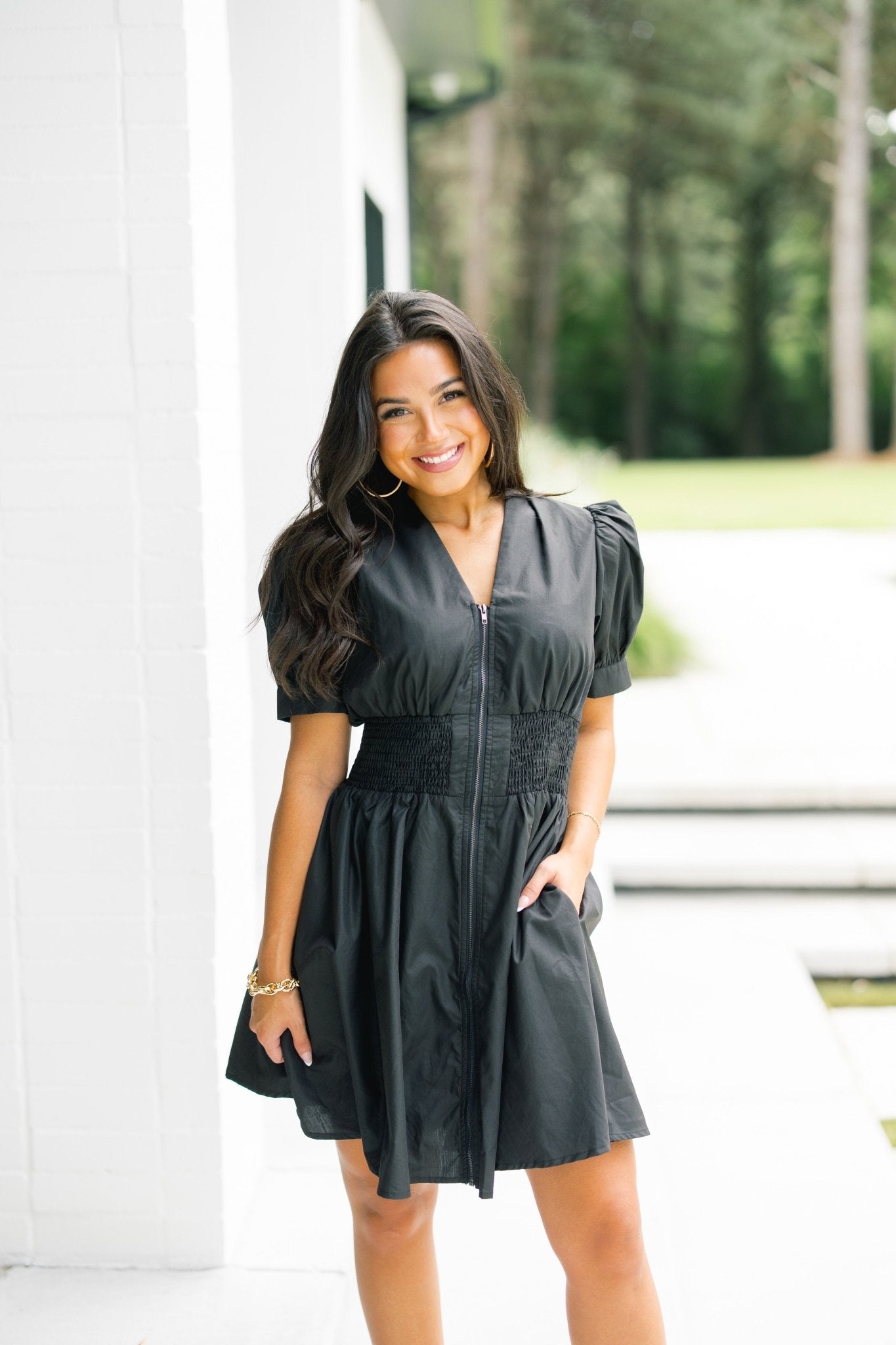Better Off Black Zipper Dress