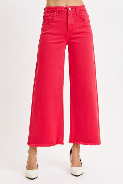 Cara Red Cropped Denim