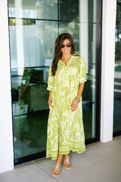 Lilly Leaf Printed Dress