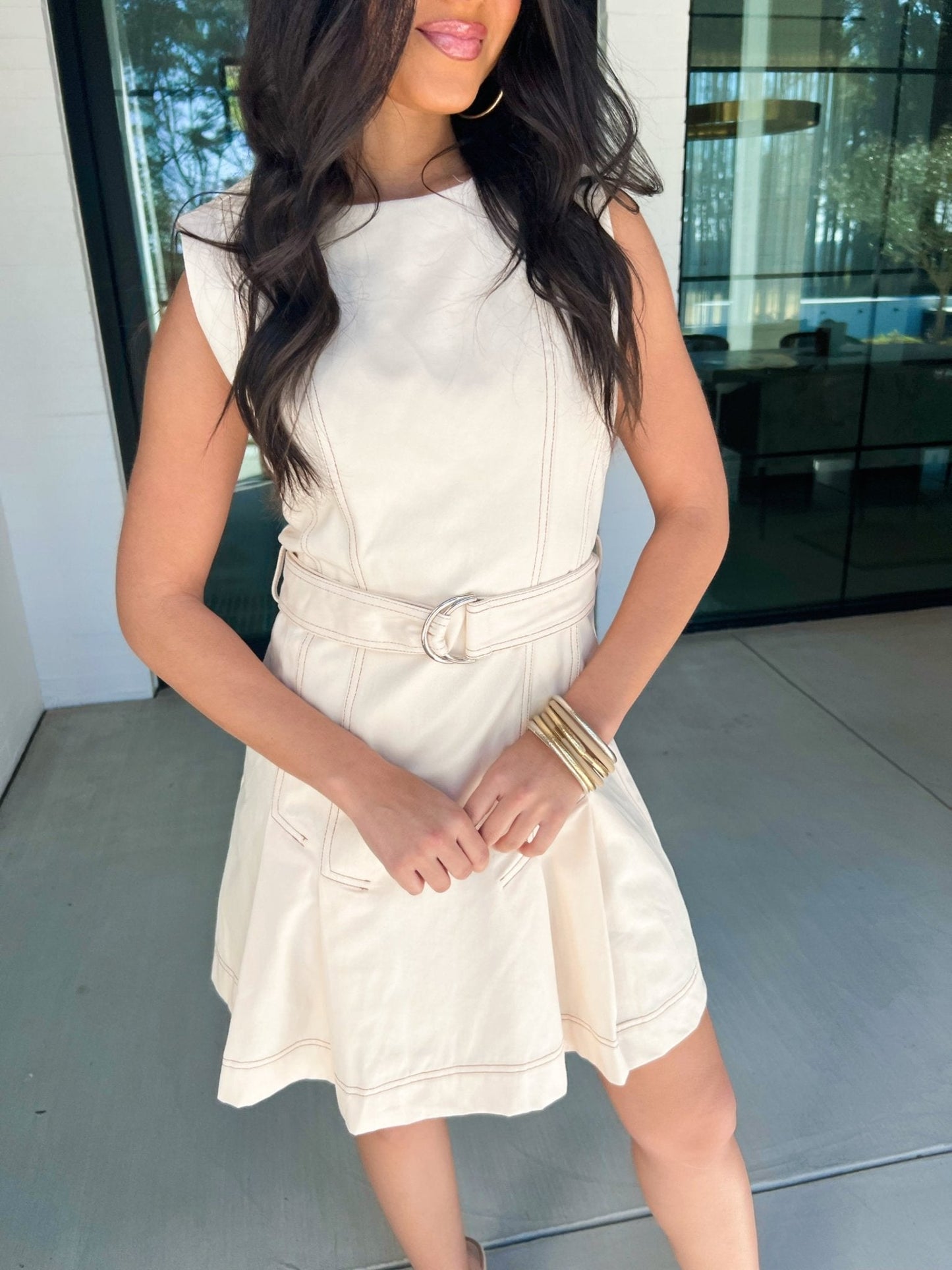 Caught You Looking Cream Dress