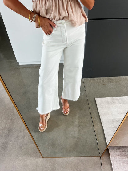 Cara Cream Cropped Denim
