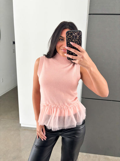 Flirty in Powder Pink Sweater Top ~FINAL SALE~