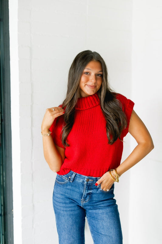 Sweeter Days Red Sweater Top