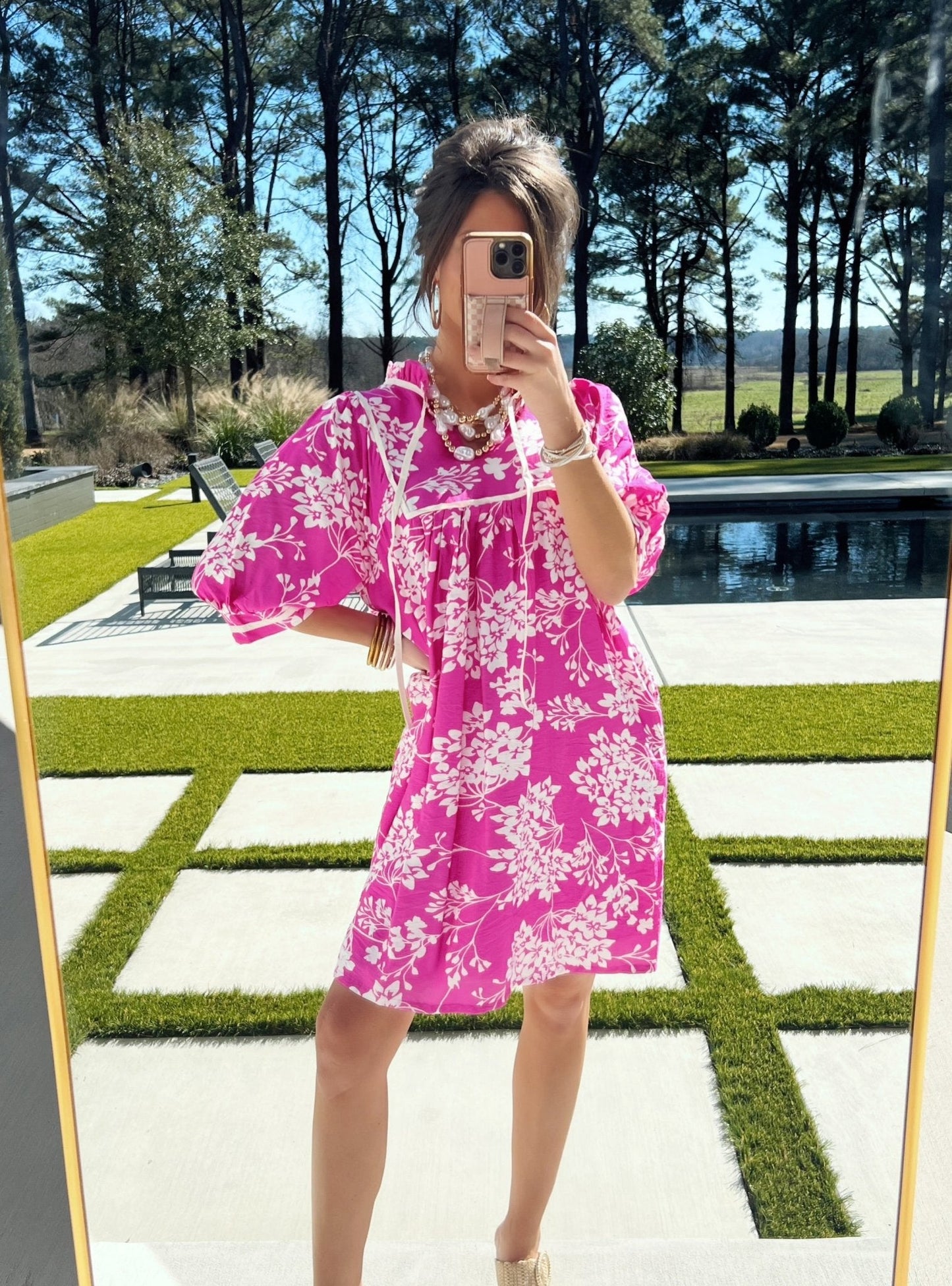 Magenta Sunshine Swing Dress