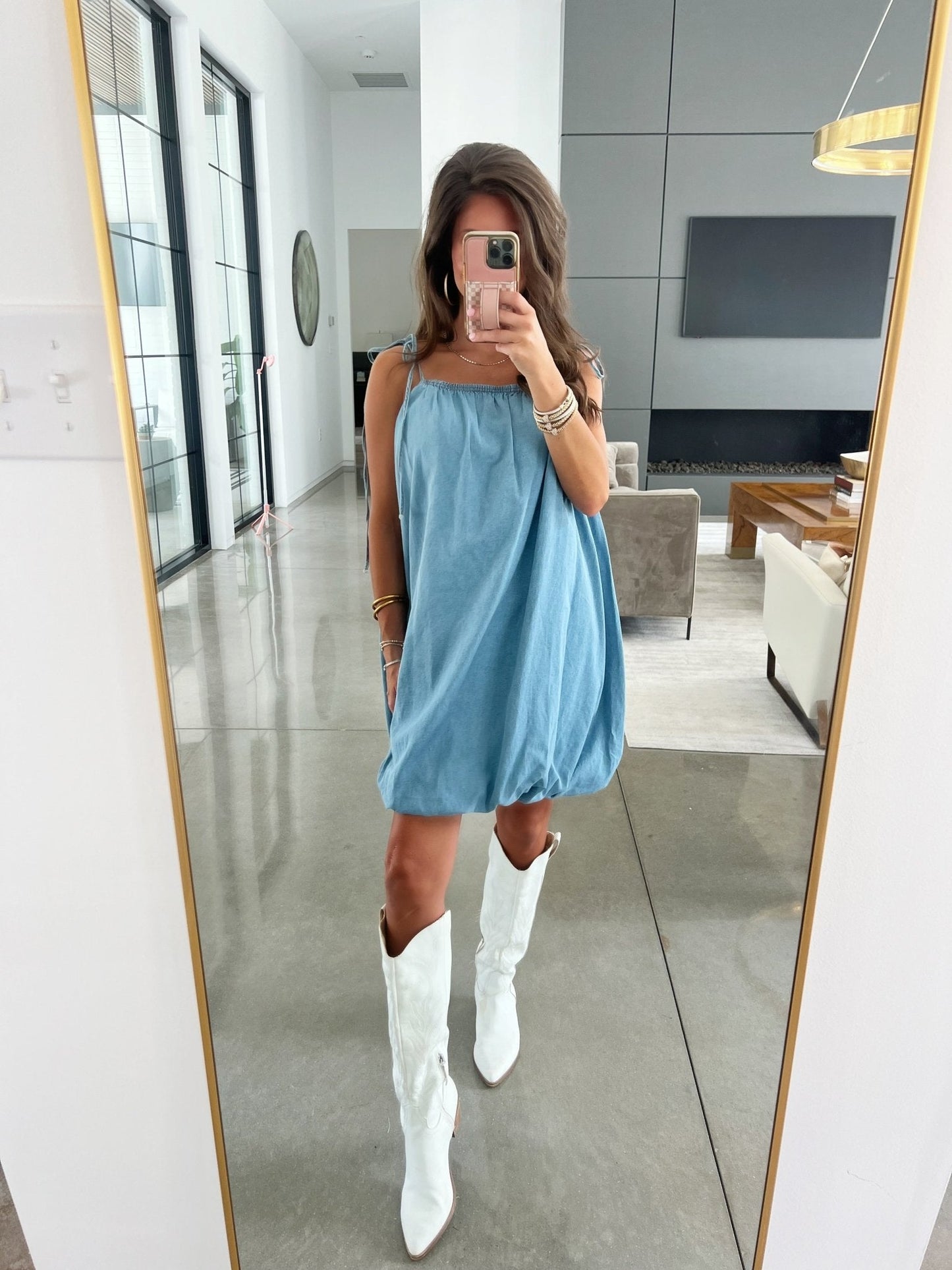 Stay On Trend Denim Bubble Dress ~FINAL SALE~