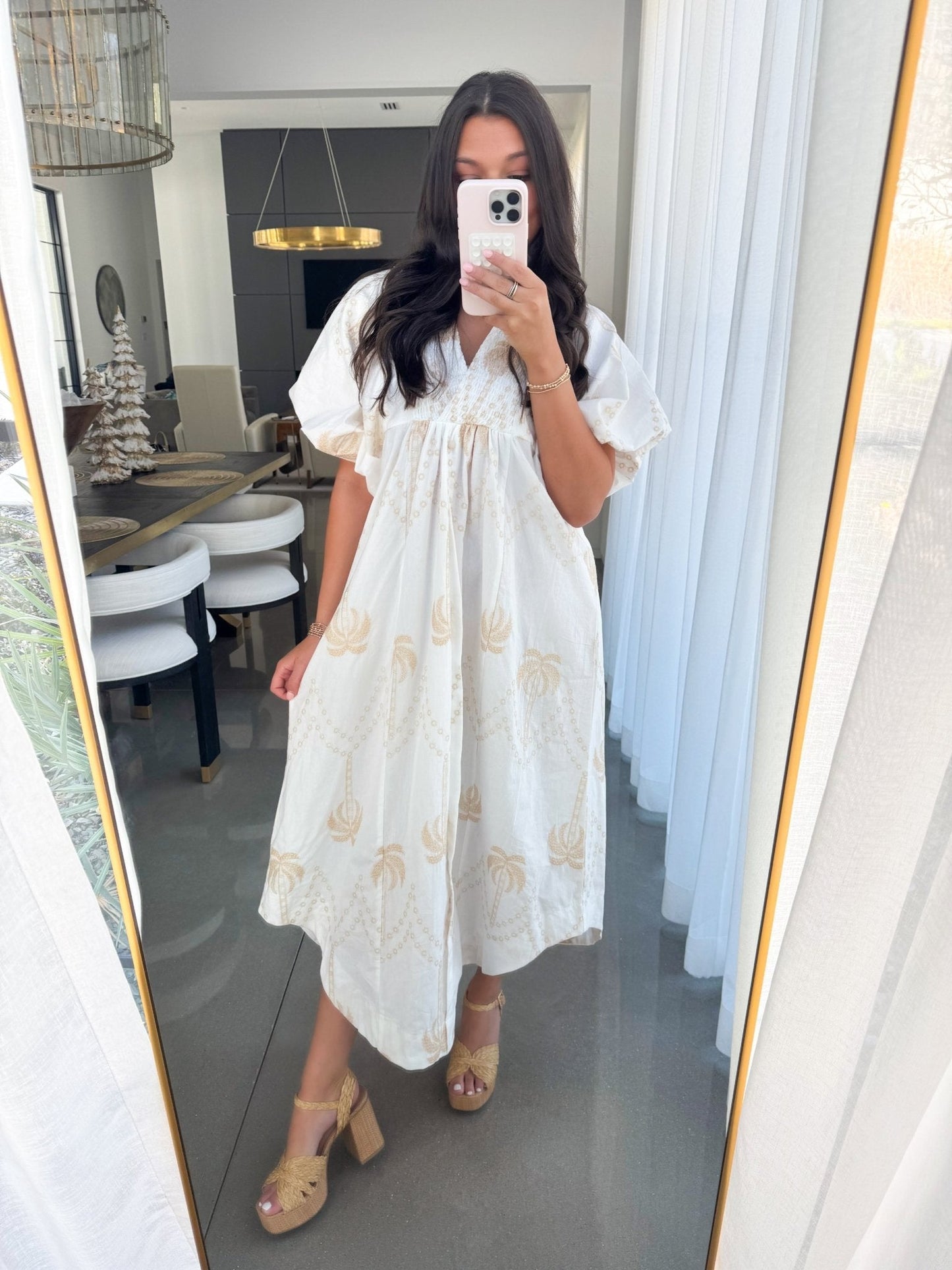 Well Wishes White Embroidered Midi Dress