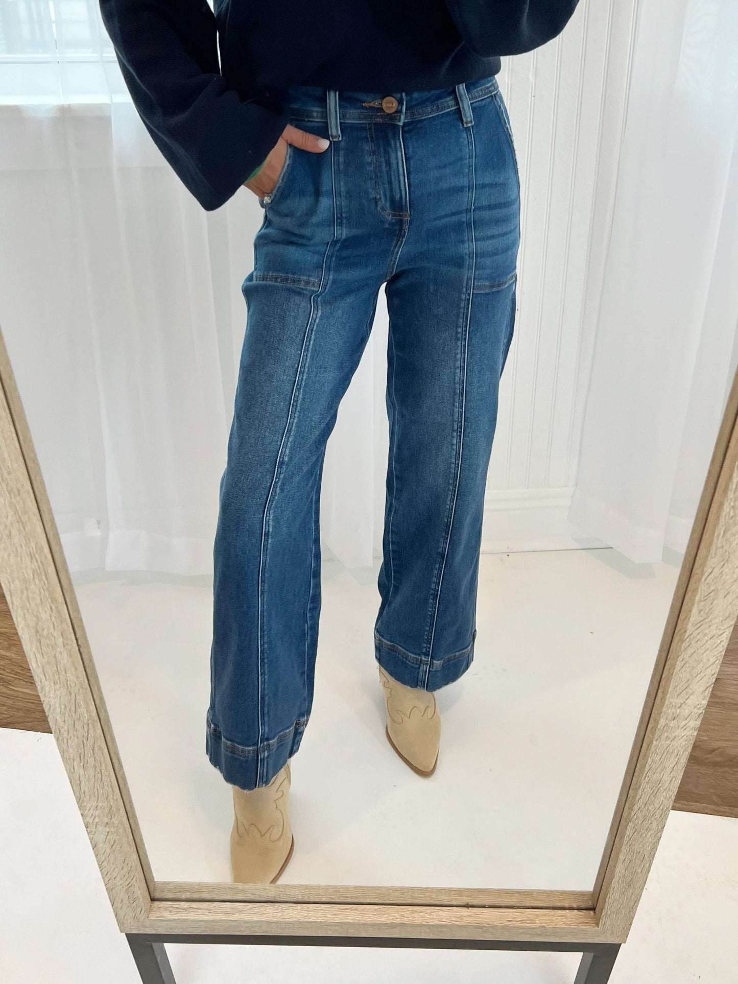 Swayze Front Seam Dark Denim