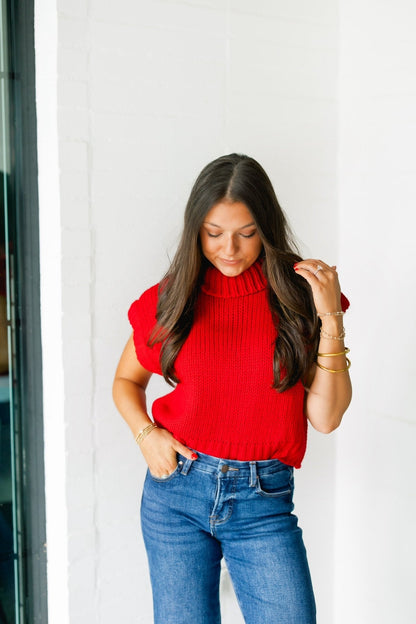 Sweeter Days Red Sweater Top