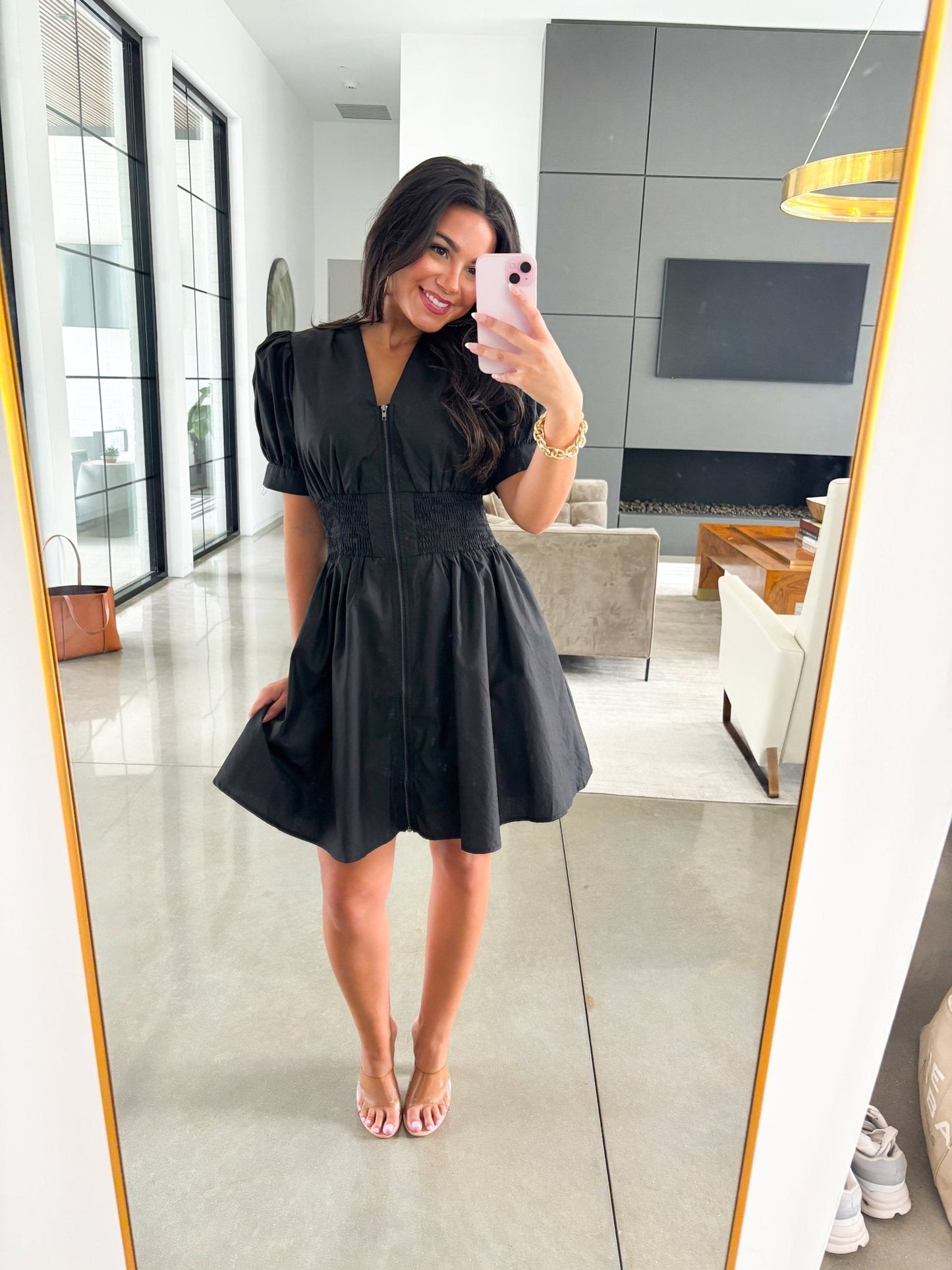 Better Off Black Zipper Dress