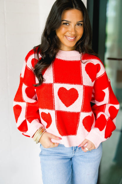 Happy Heart Red Sweater ~FINAL SALE~