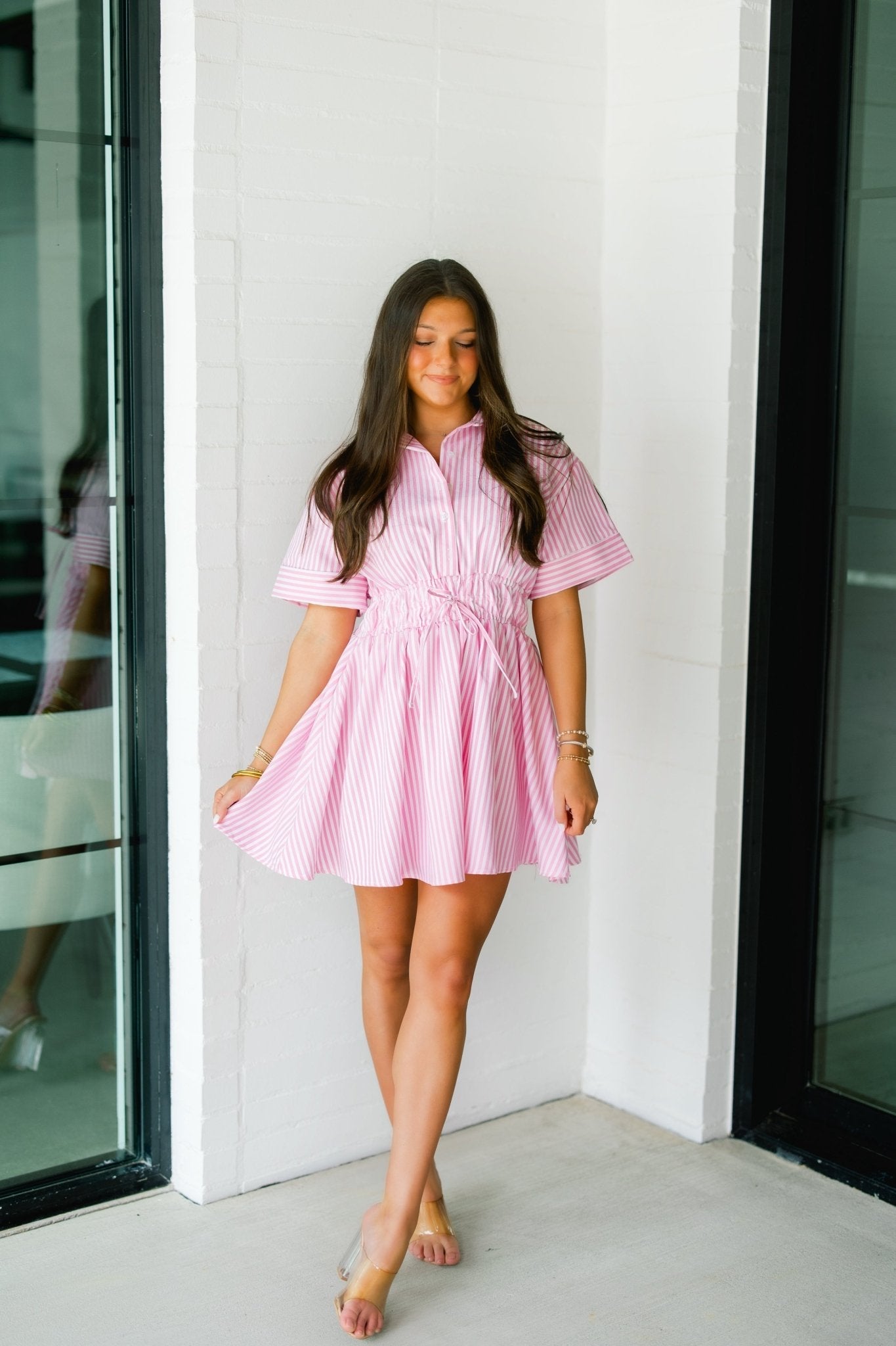 Paris Pink Striped Dress