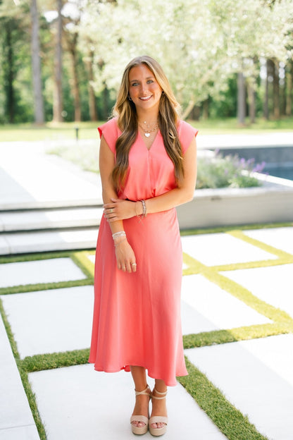 Cutie In Coral Skirt Set ~FINAL SALE~