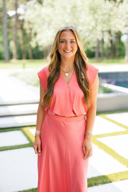 Cutie In Coral Skirt Set ~FINAL SALE~
