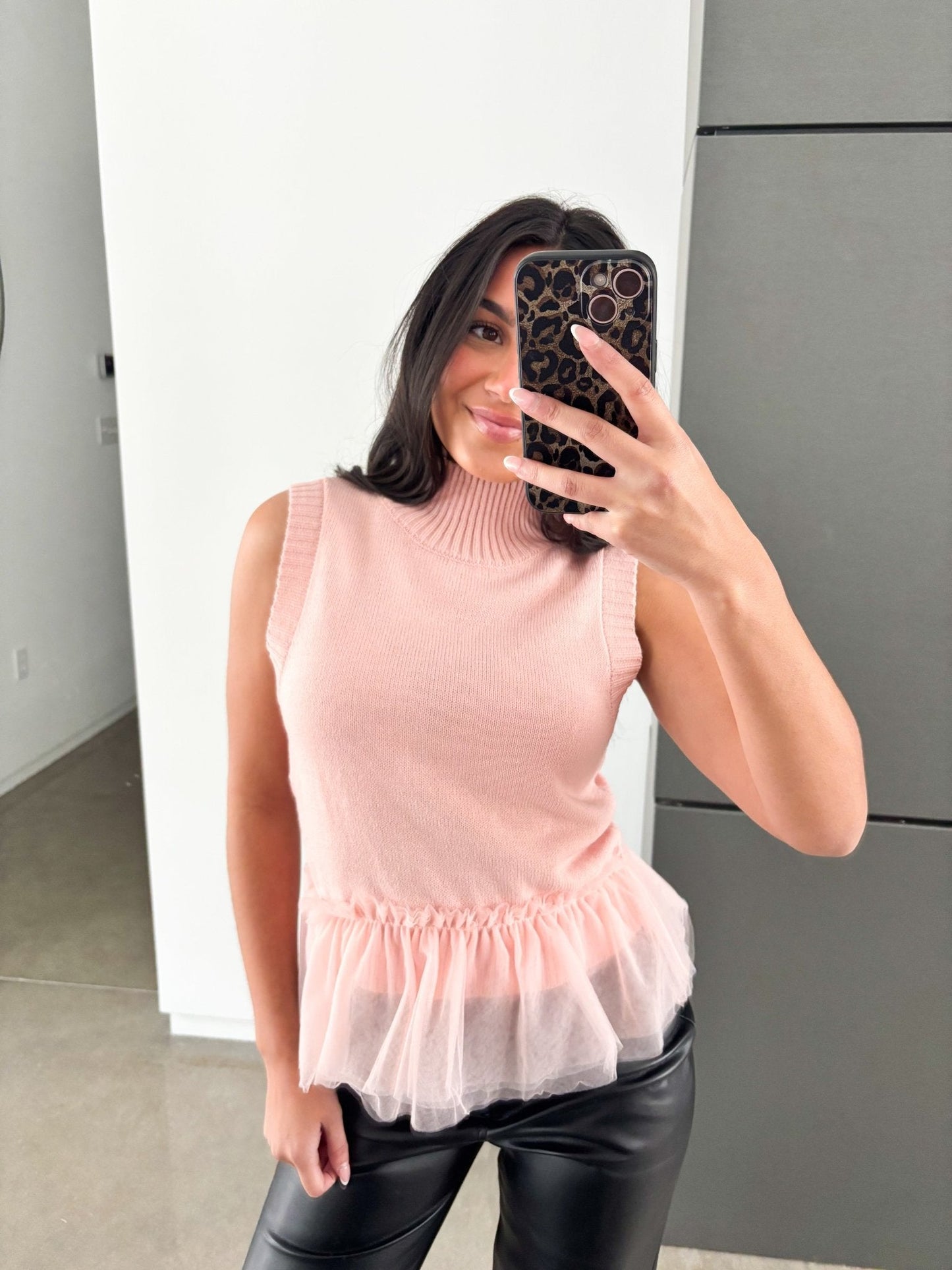 Flirty in Powder Pink Sweater Top ~FINAL SALE~