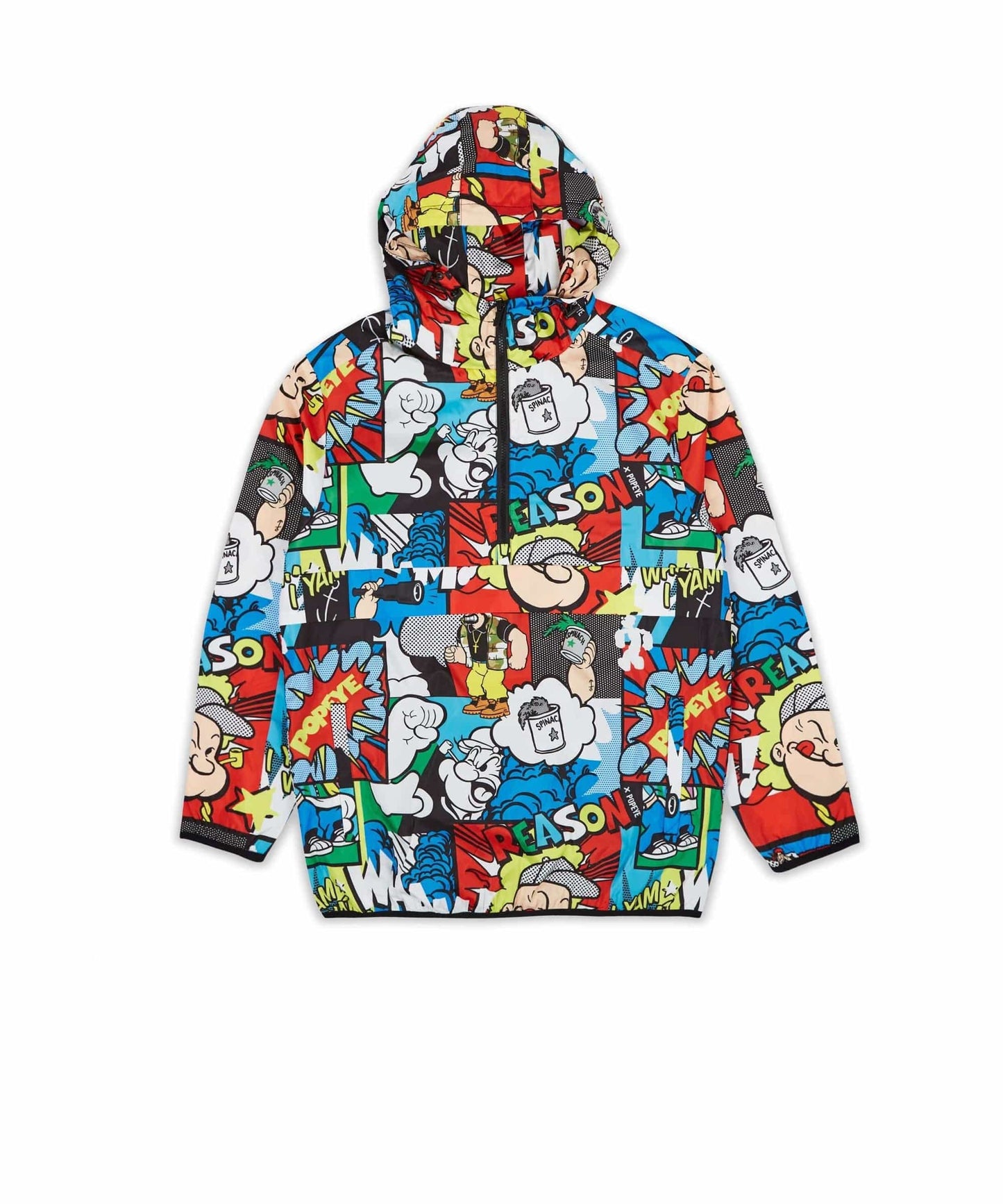 Popeye Half-Zip Allover Comic Print Anorak