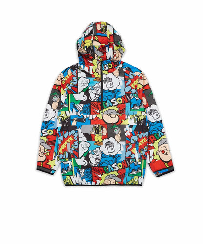 Popeye Half-Zip Allover Comic Print Anorak