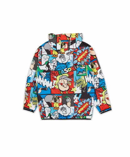 Popeye Half-Zip Allover Comic Print Anorak