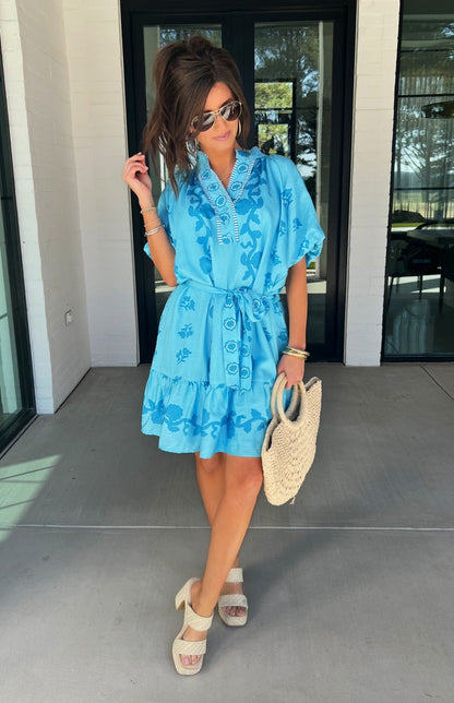 Cloud Nine Blue Floral Dress