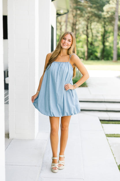 Stay On Trend Denim Bubble Dress ~FINAL SALE~