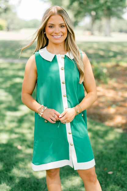 So Chic Green Collared Dress ~FINAL SALE~