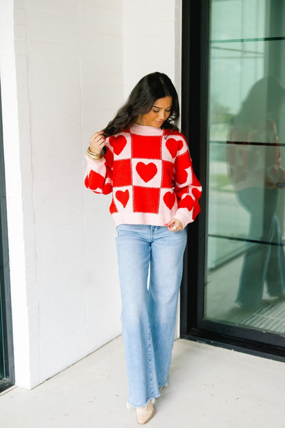 Happy Heart Red Sweater ~FINAL SALE~