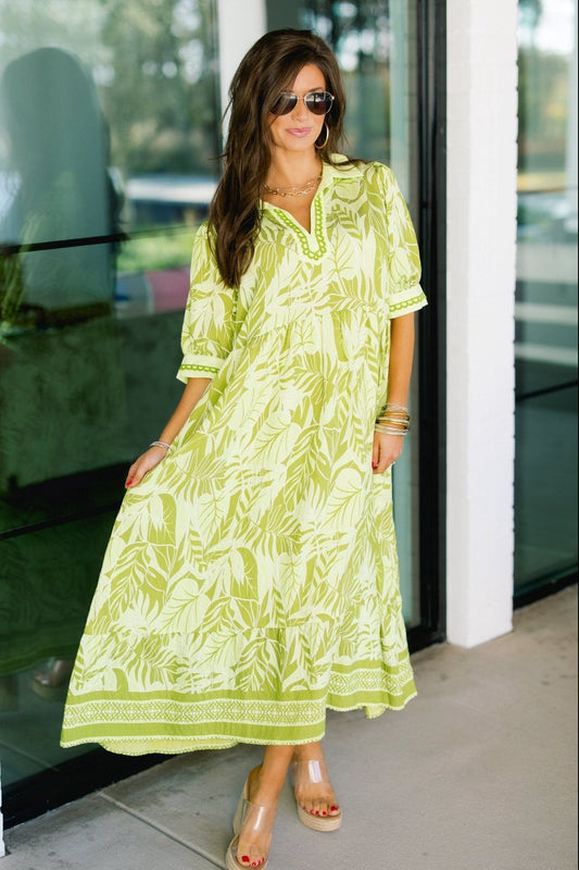 Lilly Leaf Printed Dress