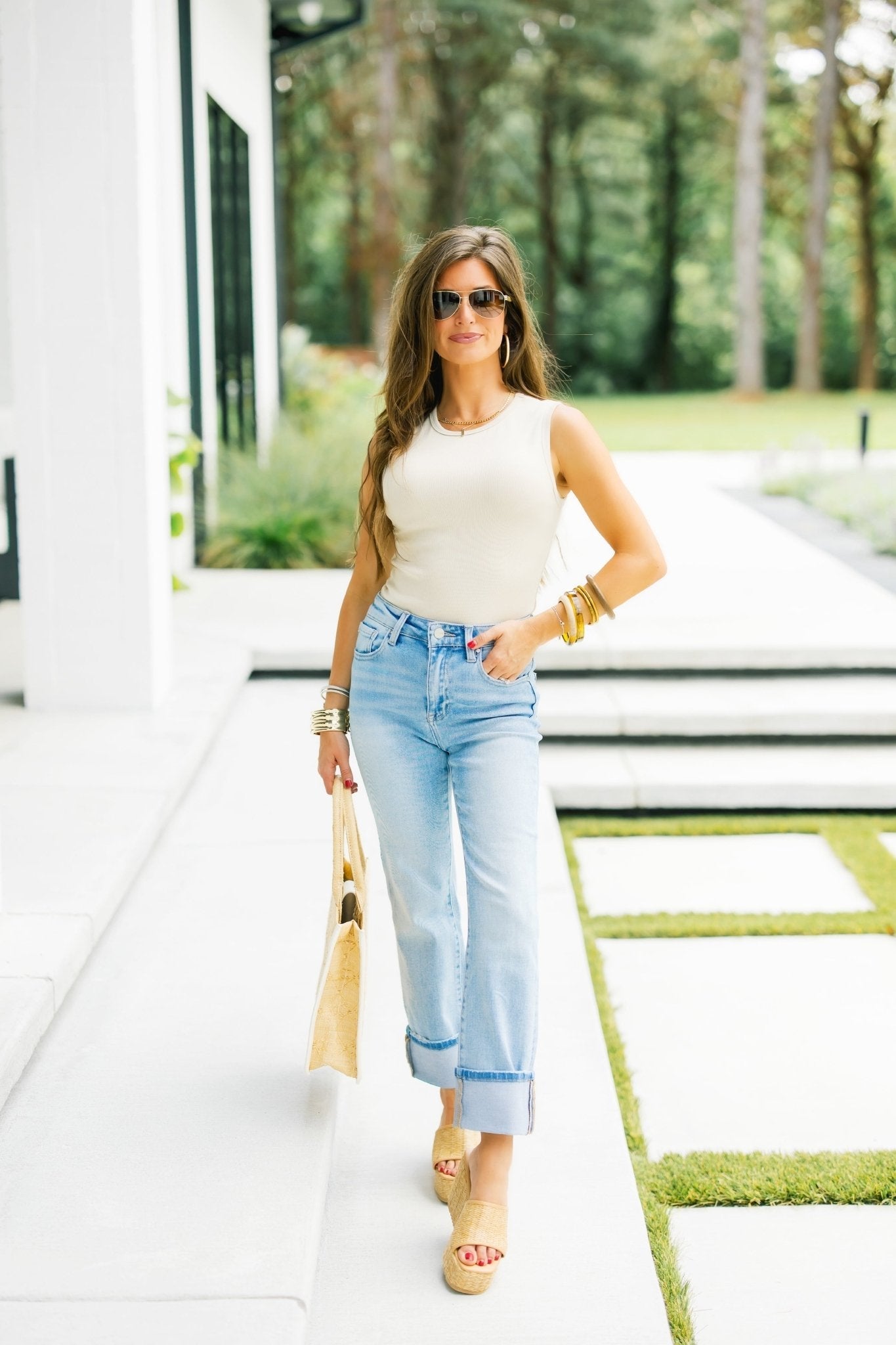 Love You More Light Wash Cuffed Denim