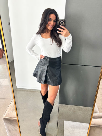 For The Frills Leather Flare Skirt ~FINAL SALE~