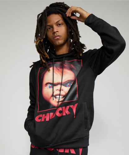 Chucky Graphic Print Hoodie - Black