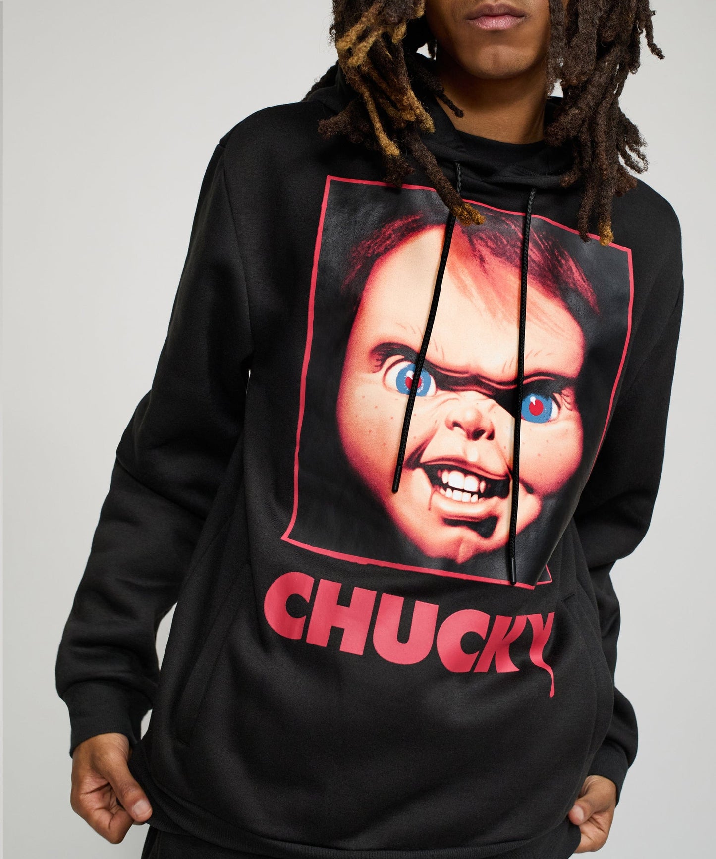 Chucky Graphic Print Hoodie - Black