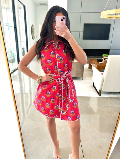 Poppy Red Floral Dress