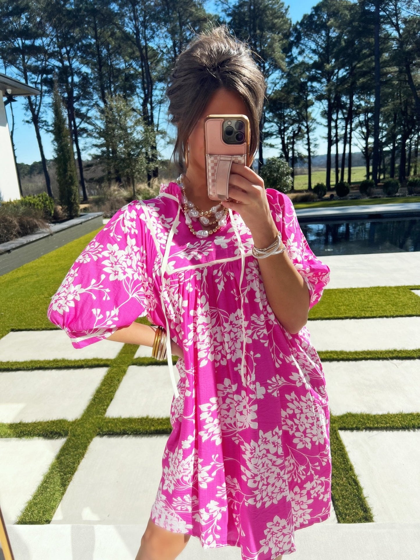 Magenta Sunshine Swing Dress