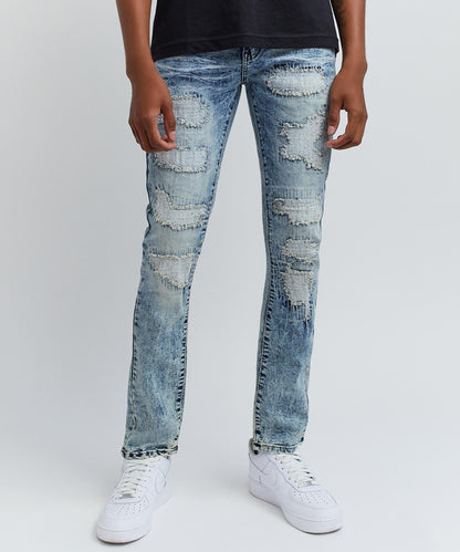 Thomas Rip And Repair Denim Jeans - Blue