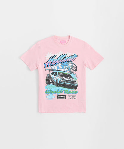 Dodge Hellcat Racing Box Short Sleeve Tee - Pink