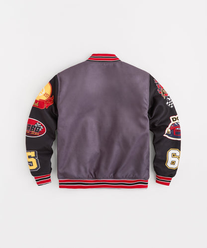 Dodge Hellcat Embroidery Varsity Jacket - Grey
