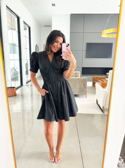 Better Off Black Zipper Dress