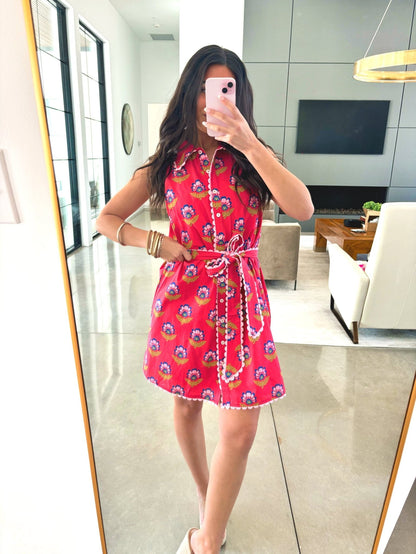 Poppy Red Floral Dress