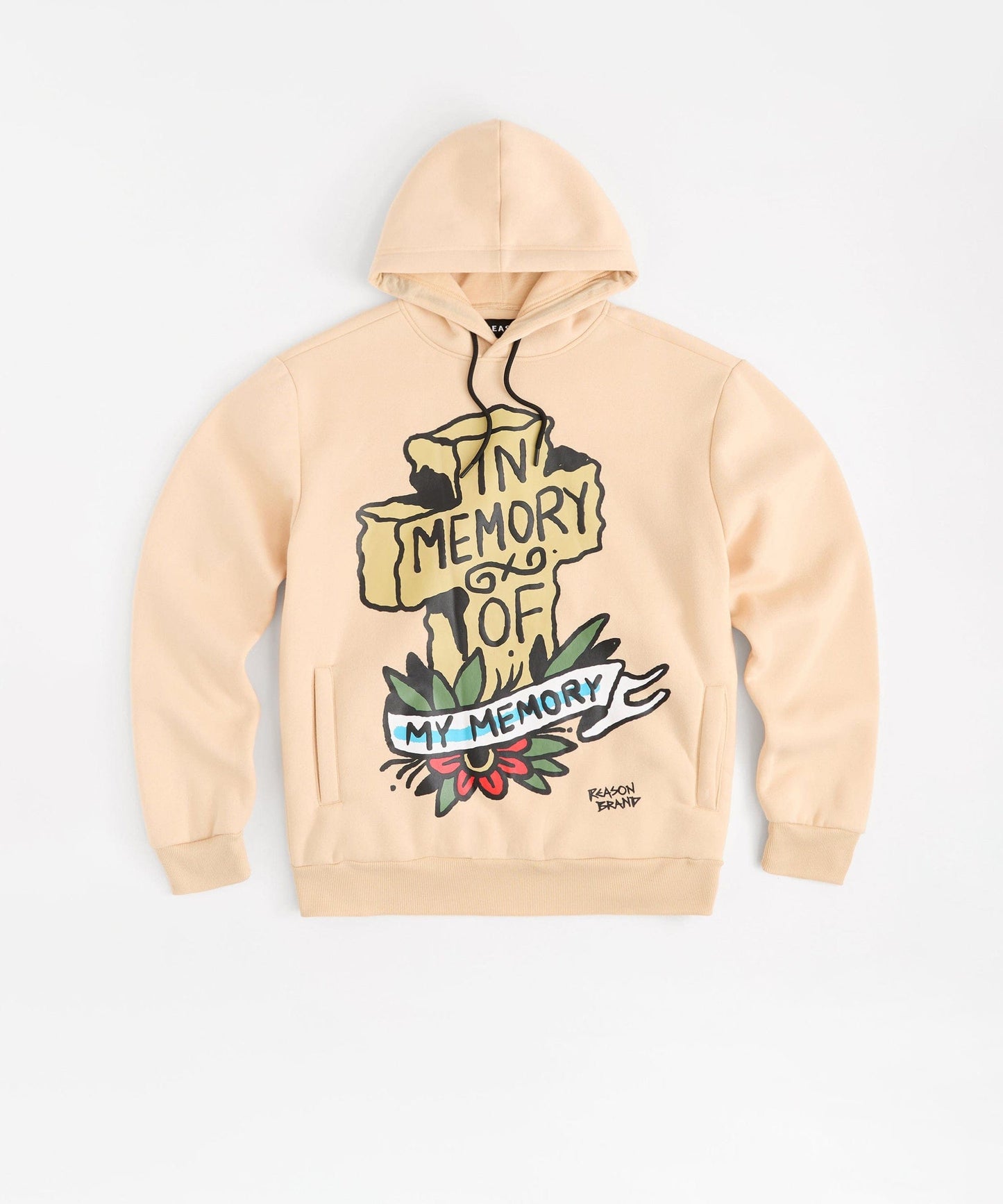 In Memory Of Graphic Print Hoodie - Khaki