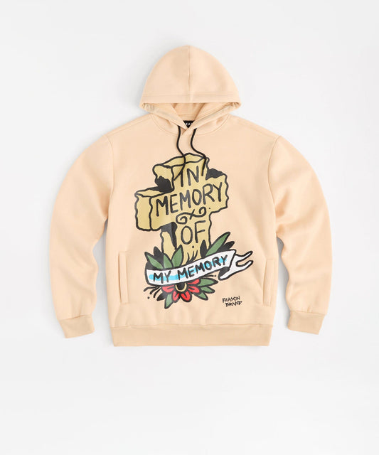 In Memory Of Graphic Print Hoodie - Khaki