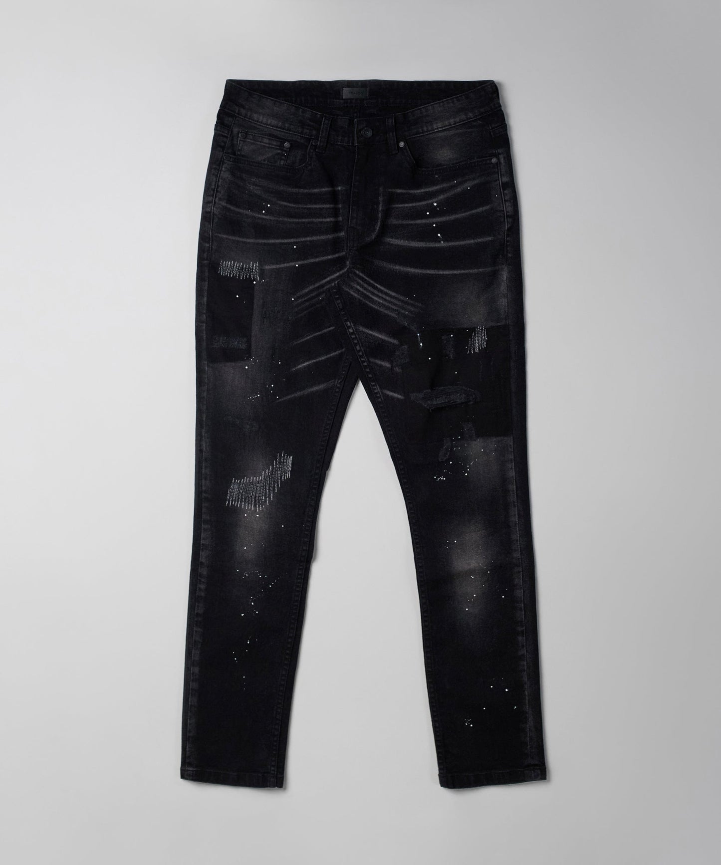 Nighthawk Ripped Detail Black Denim Jeans