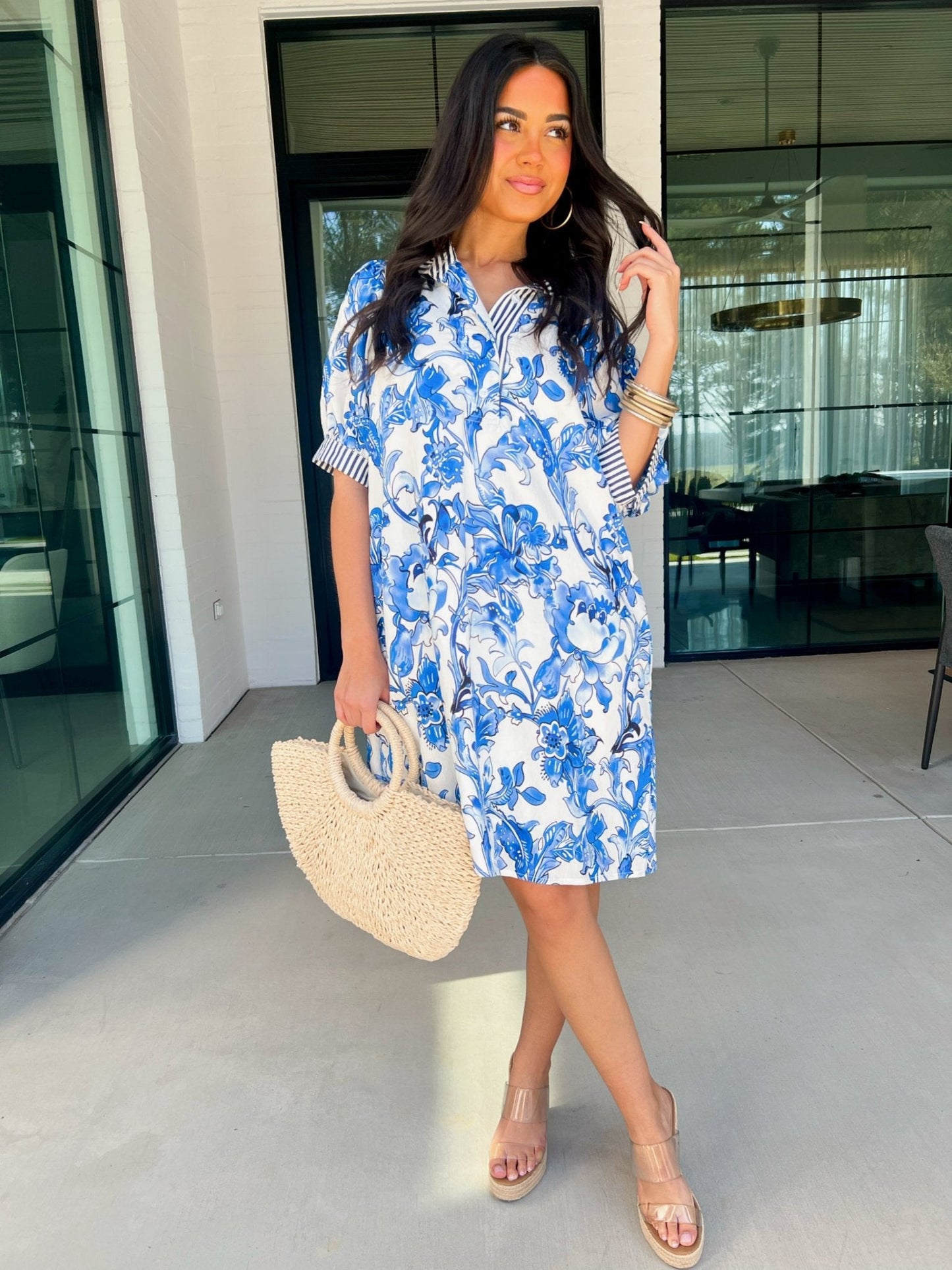 Summers In Blue Printed Dress