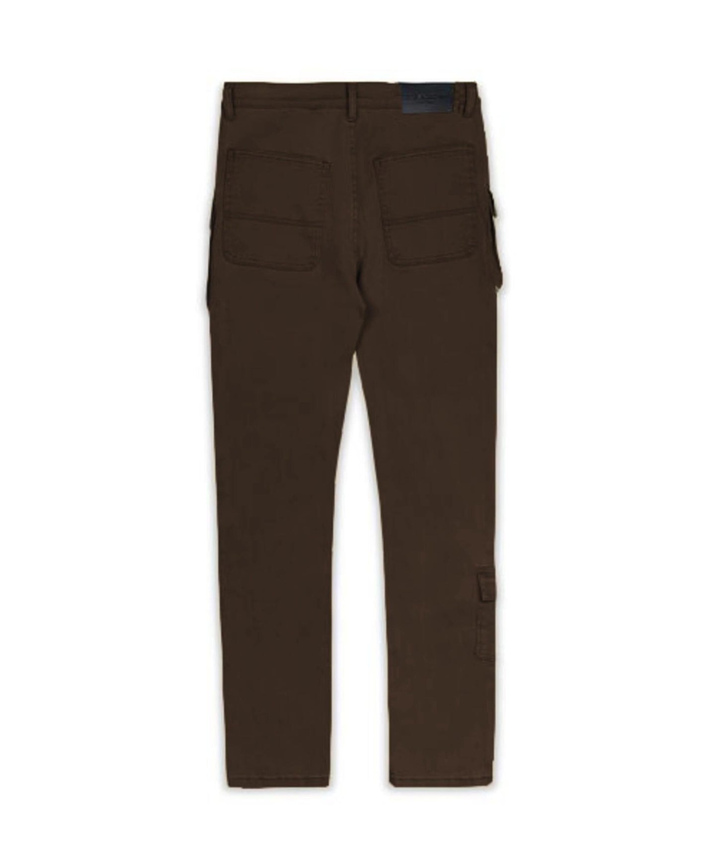 Multi Pocket Cargo Denim Pants - Brown
