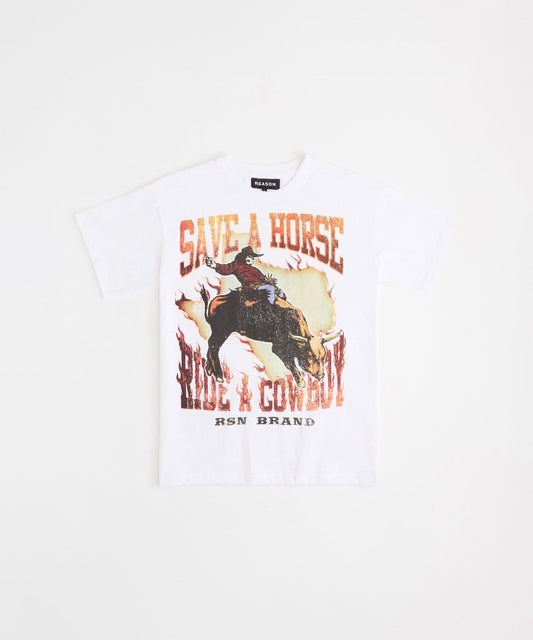 Save A Horse Vintage Short Sleeve Tee - White
